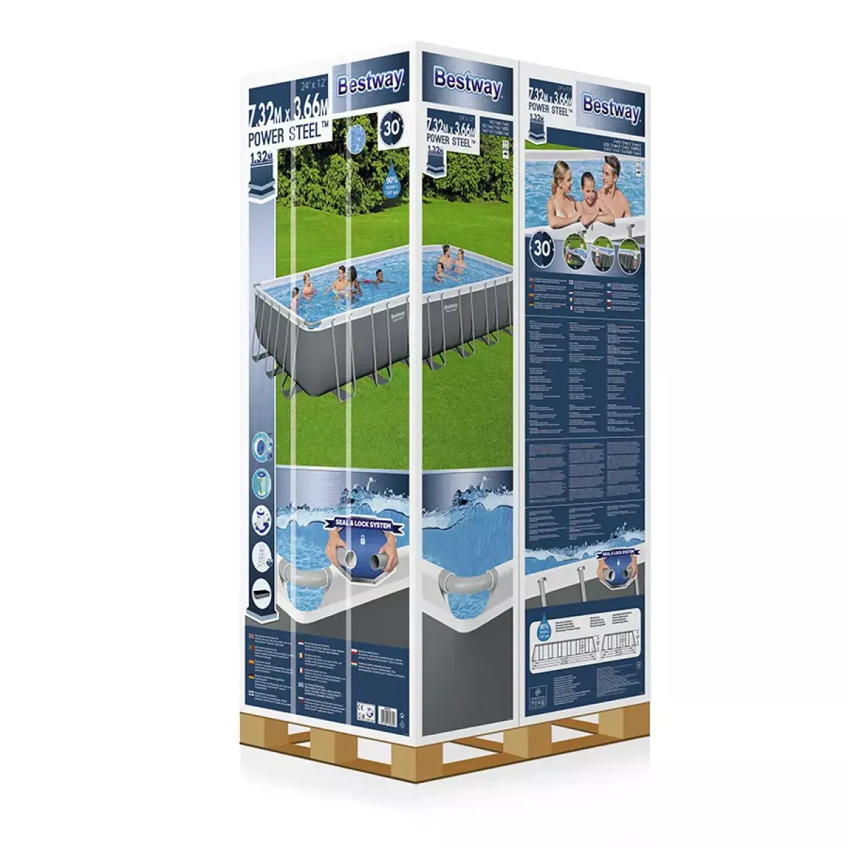Бассейн каркасный 732x366x132 см прямоугольный с аксессуарами, BESTWAY 56474 Бассейн каркасный 732x366x132 см прямоугольный с аксессуарами, BESTWAY 56474