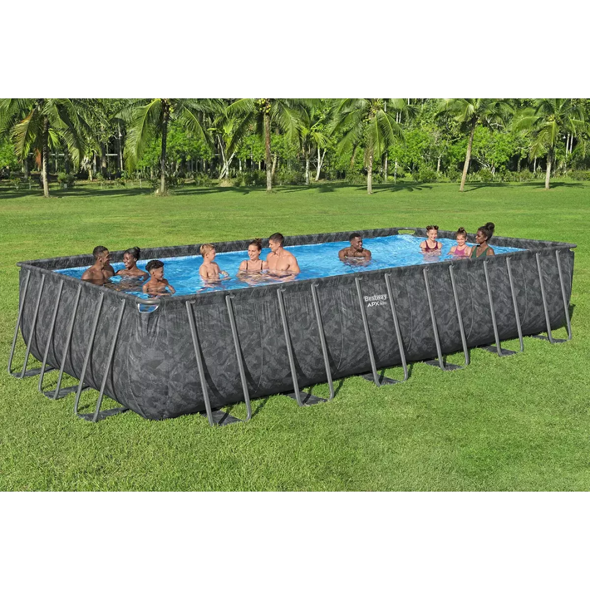 Каркасный бассейн 732x366x132 см с аксессуарами, фильтром, BESTWAY 561KG Каркасный бассейн 732x366x132 см с аксессуарами, фильтром, BESTWAY 561KG